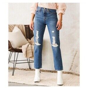 Levi’s Premium Wedgie Jeans Women 29 High Rise Straight Distressed Y2K Grunge